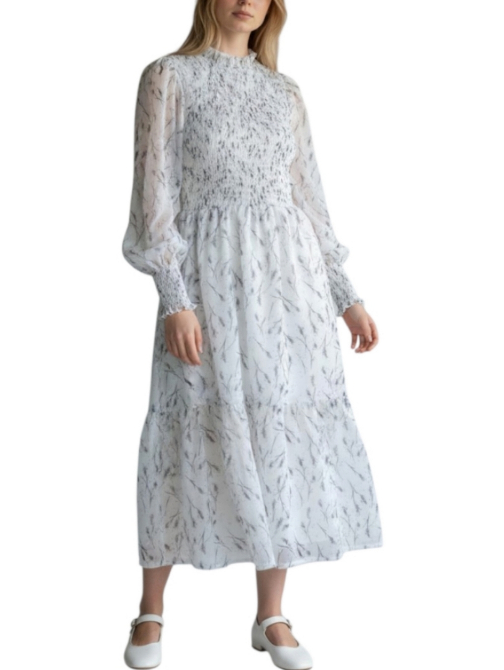 Udel New York Prairie Maxi Dress Size Small Smocked Floral Cottagecore Coquette